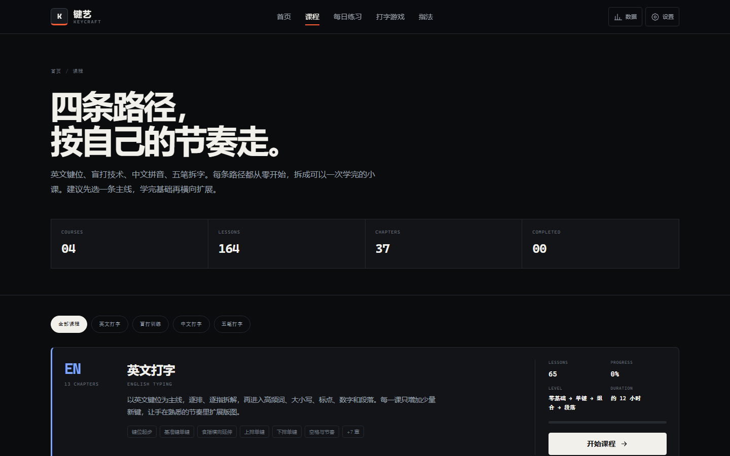 课程列表页面